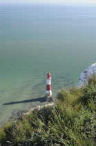 England, East Sussex, Eastbourne, Beachy Head Lighthouse.