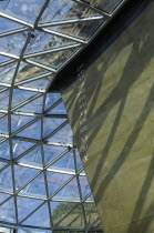 England, London, The bow of the Cutty Sark under the new canopy creating a display space in the dry dock in Greenwich.