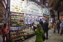 Turkey, Istanbul, Fatih, Sultanahmet, Kapalicarsi, Shop selling traditional Turkish Delight in the Grand Bazaar.