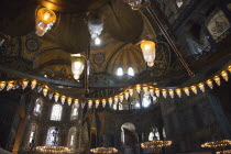 Turkey, Istanbul, Fatih, Sultanahmet, Haghia Sofia interior.