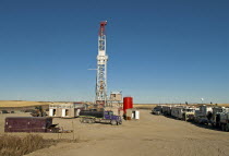 Canada, Alberta, Del Bonita, Fracking for oils and gas on the edge of the Baaken play.