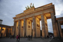 Berlin, Germany, Brandenburg Gate at night.