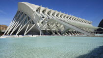 Spain, Valencia Province, Valencia, La Ciudad de las Artes y las Ciencias, City of Arts and Sciences, Principe Felipe Science Museum, General view of the building.