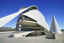 Spain, Valencia Province, Valencia, La Ciudad de las Artes y las Ciencias, City of Arts and Sciences, Palau de les Arts Reina Sofia, Opera house and cultural centre.