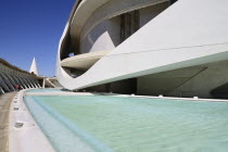 Spain, Valencia Province, Valencia, La Ciudad de las Artes y las Ciencias, City of Arts and Sciences, Palau de les Arts Reina Sofia, Opera house and cultural centre.