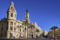 Spain, Valencia Province, Valencia, Plaza de Ayuntamiento, Casa Consistorial de Valencia, Town Hall.
