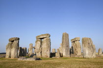 England, Wiltshire, Stonehenge, Prehistoric ring of standing stones.