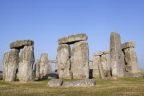 England, Wiltshire, Stonehenge, Prehistoric ring of standing stones.