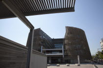 Spain, Catalonia, Barcelona, Barceloneta, PRBB Modern Building exterior.