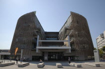 Spain, Catalonia, Barcelona, Barceloneta, PRBB Modern Building exterior.