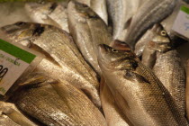 Spain, Catalonia, Barcelona, Interior of La Boqueria market on La Rambla.