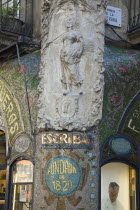 Spain, Catalonia, Barcelona, La Rambla, Exterior of Pasteleria Escriba.