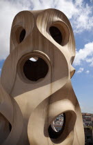 Spain, Catalonia, Barcelona, La Pedrera or Casa Mila on Passeig de Gracia, deisgned by Antoni Gaudi