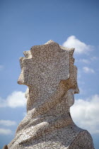 Spain, Catalonia, Barcelona, La Pedrera or Casa Mila on Passeig de Gracia, deisgned by Antoni Gaudi