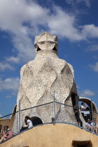 Spain, Catalonia, Barcelona, La Pedrera or Casa Mila on Passeig de Gracia, deisgned by Antoni Gaudi