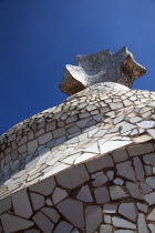 Spain, Catalonia, Barcelona, La Pedrera or Casa Mila on Passeig de Gracia, designed by Antoni Gaudi.