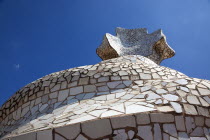 Spain, Catalonia, Barcelona, La Pedrera or Casa Mila on Passeig de Gracia, designed by Antoni Gaudi.