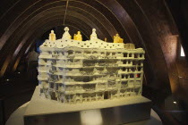 Spain, Catalonia, Barcelona, La Pedrera or Casa Mila on Passeig de Gracia, designed by Antoni Gaudi, scale model in the attic.