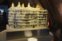 Spain, Catalonia, Barcelona, La Pedrera or Casa Mila on Passeig de Gracia, designed by Antoni Gaudi, scale model in the attic.