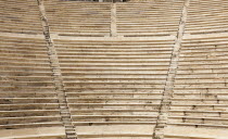 Greece, Attica, Athens, Stone seating in Odeon of Herodes Atticus, located on southwest slope of the Acropolis.