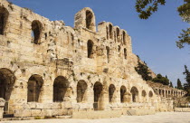Greece, Attica, Athens, Odeon of Herodes Atticus, located on southwest slope of the Acropolis.