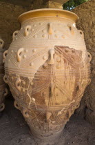 Greece, Crete, Knossos, A Pithos, large storage jar, in The Magazines of The Giants, Knossos Palace.