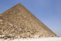 Egypt, Cairo, Giza, Great Pyramid of Giza, also known as Pyramid of Khufu and Pyramid of Cheops.