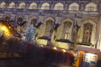 England, Hampshire, Winchester, Christmas market in the grounds of the Cathedral.