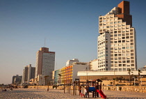 Israel, Tel Aviv, King David, Dan and Sheraton Hotels on Gordon Beach, Ha'yarkon Street.