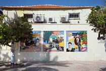 Israel, Tel Aviv, Historic Murals at the Suzanne Dellal Centre.