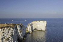 England, Dorset, Isle of Purbeck, Old Harry Rocks Jurassic Coast.