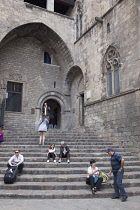 Spain, Catalonia, Barcelona, Placa del Rei housing the MUHBA history museum.