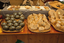 Spain, Catalonia, Barcelona, Art and farmers market in Placa del Pi next to Santa Maria del Pi church.