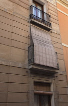 Spain, Catalonia, Barcelona, Detail of building in the narrow streets of El Raval district.