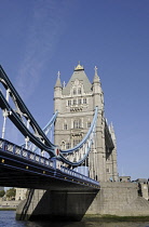 England, London, Tower Bridge and  River Thames.