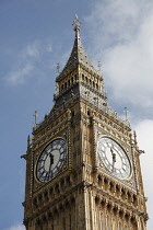 England, London, Palace of Westminster clock tower also known as Big Ben