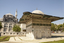 Turkey, Istanbul, Beyoglu, Kilic Ali Pasa Mosque and Kilic Ali Pasa Fountain, also known as Tophane Fountain.