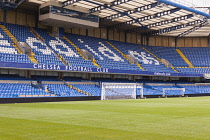 England, London, Chelsea Football Club, Stamford Bridge Ground, The Shed End with commentary box above.