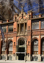 Spain, Catalunya, Barcelona, Facade of Fundacio Antoni Tapies.