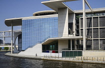 Germany, Berlin, Marie Elisabeth Luders Haus which is a service centre of the Bundestag located across the River Spree behind the Reichstag.