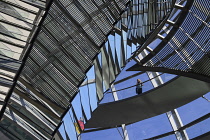 Germany, Berlin, Reichstag Parliament Building, Interior view of the Reichstag dome designed by Norman Foster.