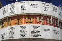 Germany, Berlin, Weltzeituhr also known as the World Clock in Alexanderplatz.