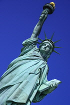 USA, New York, Liberty Island, Statue of Liberty, detail of head and crown.