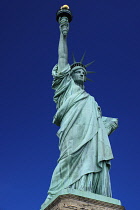 USA, New York, Liberty Island, Statue of Liberty, detail of head and crown.