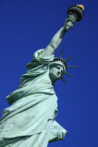 USA, New York, Liberty Island, Statue of Liberty, detail of head and crown.