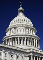 USA, Washington DC, Capitol Building, The building's dome with the Statue of Freedom on top.