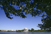 USA, Washington DC, National Mall, Thomas Jefferson Memorial viewed across the Tidal Basin.