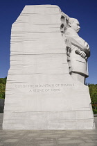 USA, Washington DC, National Mall, Martin Luther King Junior Memorial.