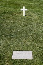 USA, Washington DC, Arlington National Cemetery, Grave of Senator Edward Kennedy.