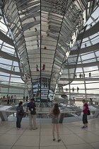 Germany, Berlin, Mitte, Reichstag building with glass dome deisgned by Norman Foster.